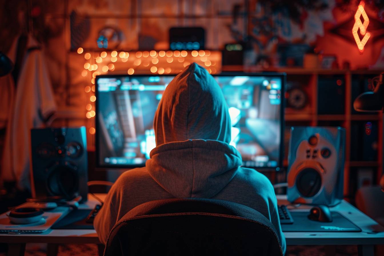 un hacker qui crack un jeu video